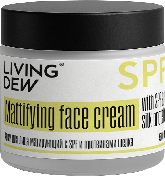Крем для лица матирующий с SPF и протеинами шелка