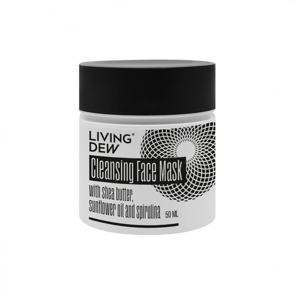Очищающая маска для лица с маслом ши, маслом цветов подсолнечника и спирулиной 